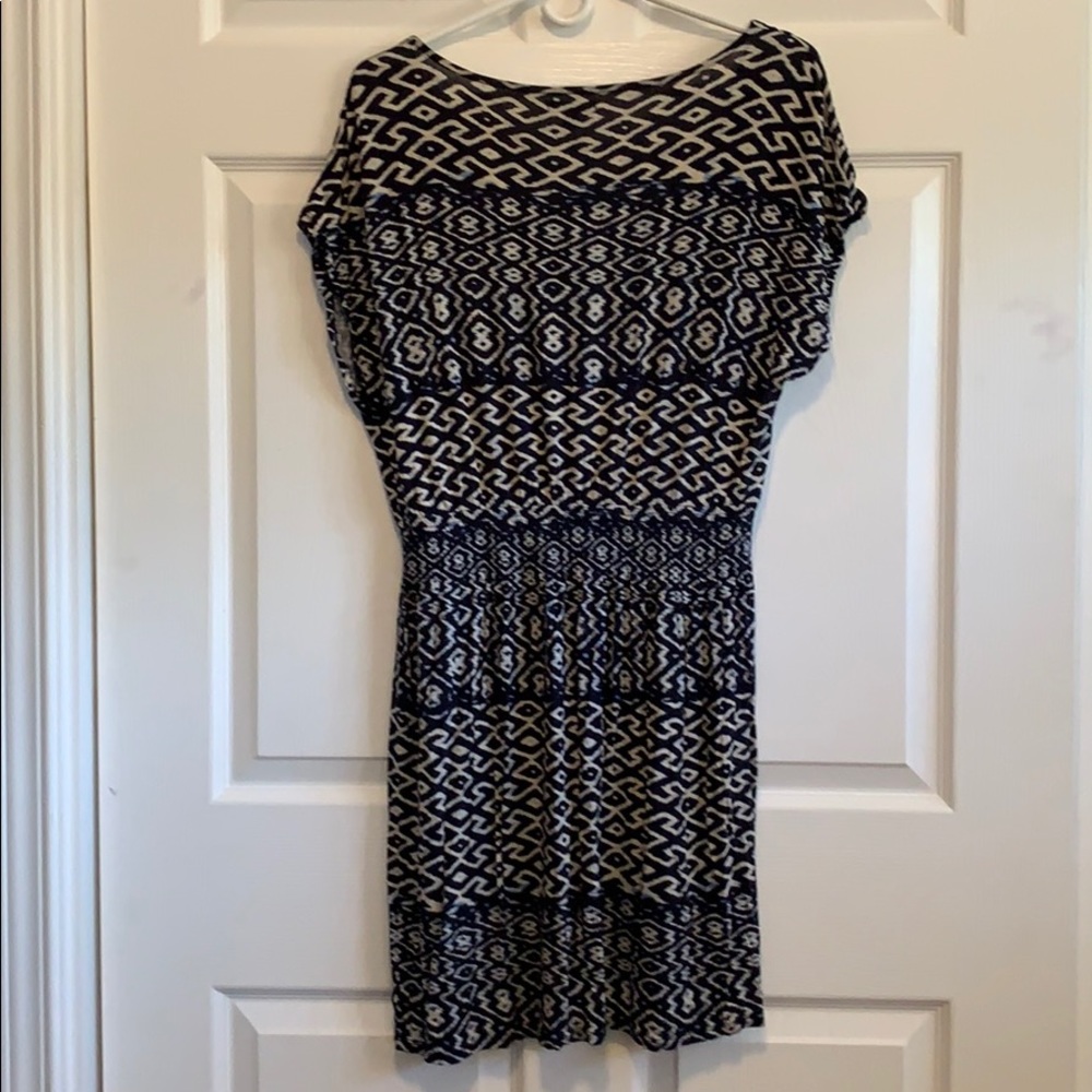 Navy Patterned Dress - Picture 4 of 4